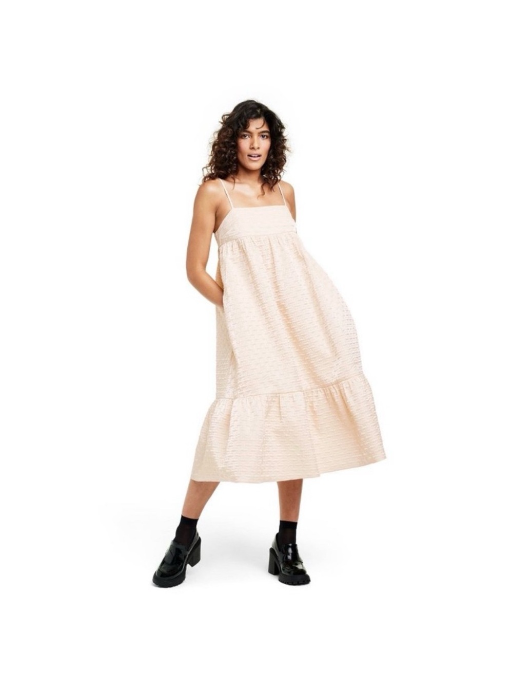 Kika Vargas x Target Pale Peach Spaghetti-Strap Midi Dress